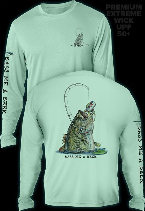 "Bass Me A Beer" Men's Extreme Wick Long Sleeve Performance Shirt ᴜᴘꜰ-ᴛᴇᴇ